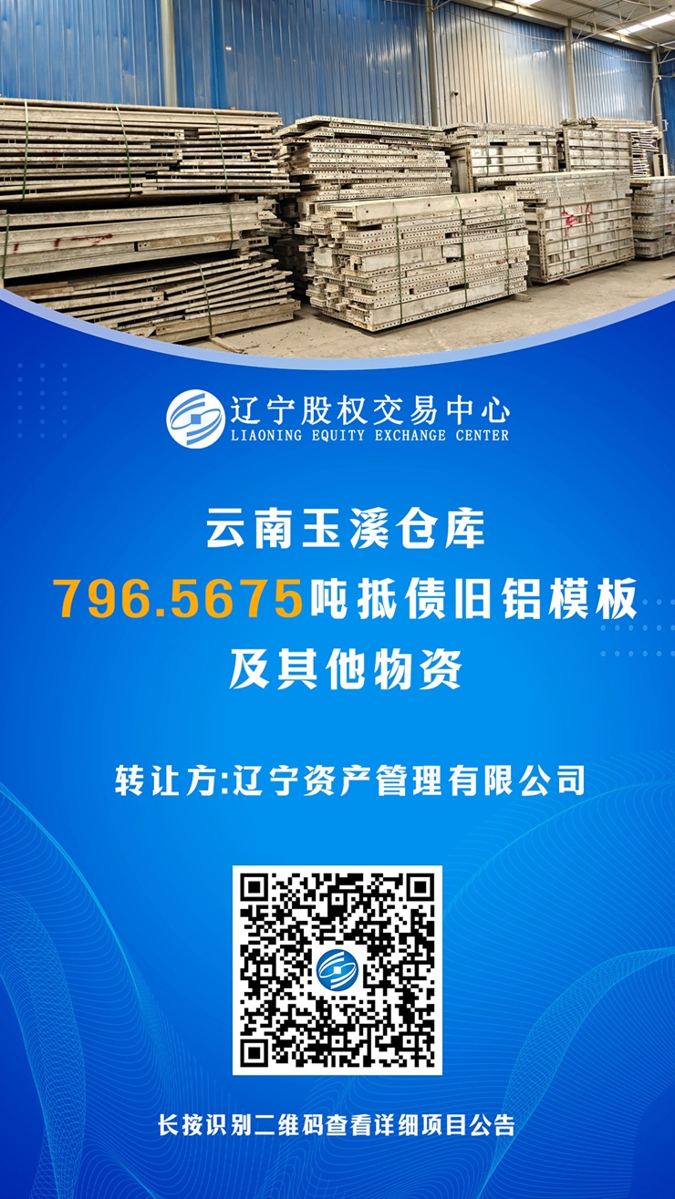 遼寧資產(chǎn)管理有限公司鋁模板掛拍公告（云南玉溪、安徽六安、湖南永州）（已成交）